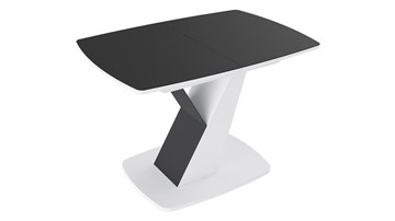 Стол раздвижной Гарда тип 1, цвет Белый/Стекло матовое черный графит в Миассе