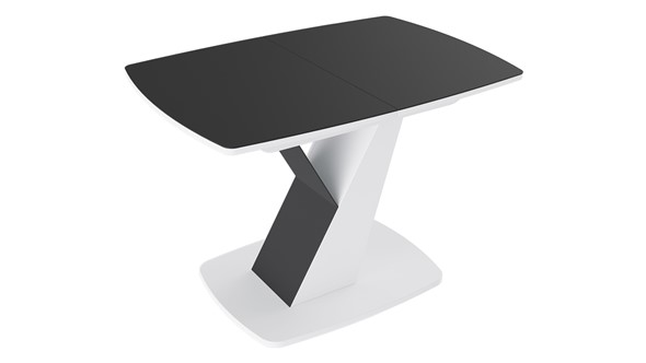 Стол раздвижной Гарда тип 1, цвет Белый/Стекло матовое черный графит в Миассе - изображение
