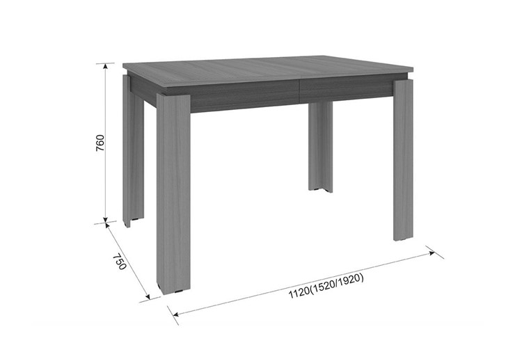 Раздвижной стол Гермес 2 дуб млечный-венге 750х1120х760 в Миассе - изображение 2