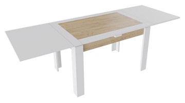 Кухонный стол раскладной Хьюстон тип 4 (Белый/Дуб Крафт золотой) в Миассе - предосмотр 1