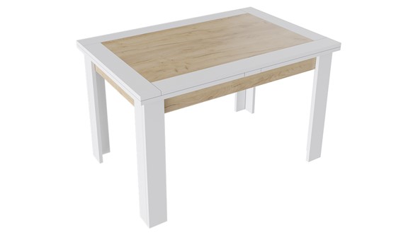 Кухонный стол раскладной Хьюстон тип 4 (Белый/Дуб Крафт золотой) в Миассе - изображение