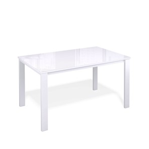 Кухонный раскладной стол Kenner LL1200 белый/стекло белое глянец в Миассе
