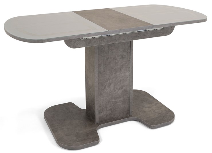 Обеденный раздвижной стол Киото-1 (ноги серый камень, серебро/серый камень) в Магнитогорске - изображение 2