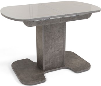 Обеденный раздвижной стол Киото-1 (ноги серый камень, серебро/серый камень) в Златоусте