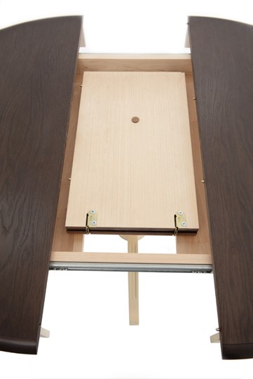 Кухонный раздвижной стол Леонардо-1 исп. Круг 820, тон 10 (Морилка/Эмаль) в Миассе - изображение 4