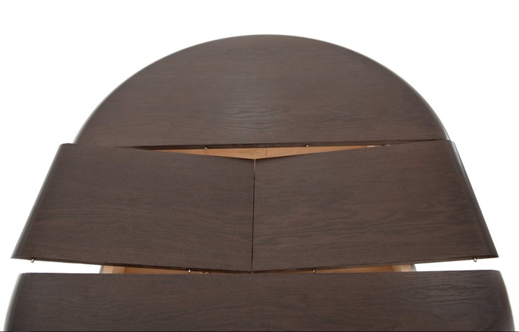 Кухонный раздвижной стол Леонардо-1 исп. Круг 820, тон 10 (Морилка/Эмаль) в Миассе - изображение 5