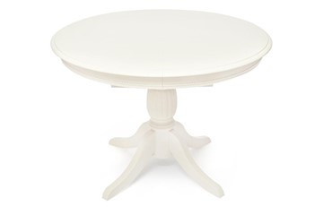 Кухонный стол раздвижной LEONARDO (Леонардо) Dia 107+46x76 pure white (402) арт.13546 в Копейске