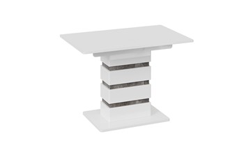 Обеденный раздвижной стол Мадейра тип 1 (Белый глянец/Ателье темный) в Челябинске - предосмотр 2