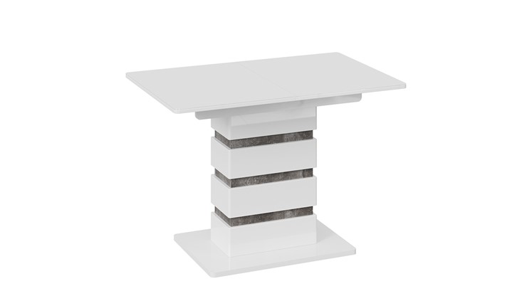 Обеденный раздвижной стол Мадейра тип 1 (Белый глянец/Ателье темный) в Челябинске - изображение 2