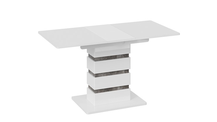 Обеденный раздвижной стол Мадейра тип 1 (Белый глянец/Ателье темный) в Челябинске - изображение 3