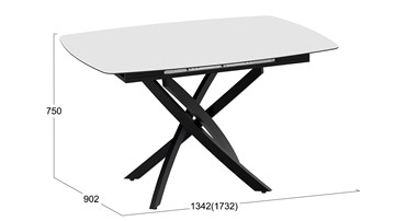 Кухонный стол раскладной Манхеттен Т1 (Черный муар/Стекло матовое белое) в Копейске - предосмотр 8
