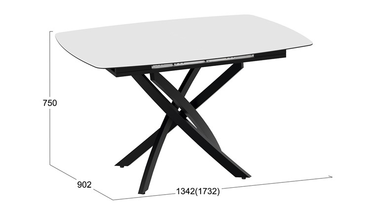 Кухонный стол раскладной Манхеттен Т1 (Черный муар/Стекло матовое белое) в Копейске - изображение 8