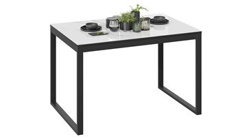 Раздвижной стол Маркус Тип 1 (Черный муар, Стекло белый мрамор) в Миассе - предосмотр