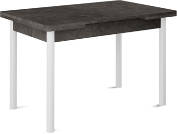 Обеденный раздвижной стол Милан-1 EVO, ноги металлические белые, серый камень в Миассе
