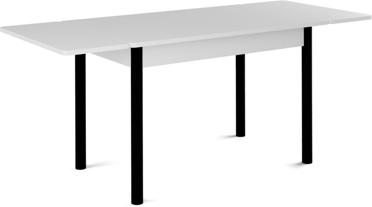 Стол раздвижной Милан-1 EVO, ноги металлические черные, белый цемент в Копейске - изображение 1