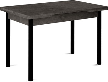 Кухонный стол раскладной Кубика Милан-2 EVO, ноги черные, серый камень в Челябинске