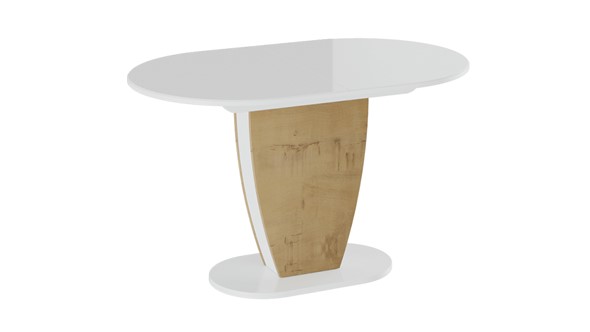Кухонный стол раскладной Монреаль тип 1 (Белый глянец/Бунратти) в Челябинске - изображение