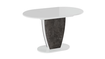 Кухонный раздвижной стол Монреаль тип 1 (Белый глянец/Моод темный) в Миассе