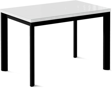 Стол раздвижной Нагано-1G (ноги черные, стекло cristal/белый цемент) в Златоусте