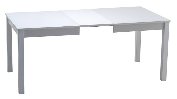 Кухонный стол раскладной Нагано-2 стекло белое opti (хром-лак) в Копейске - изображение 1