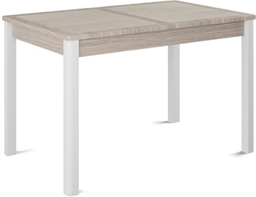 Кухонный стол раскладной Ницца-1 ПЛ (ноги белые, плитка бежевая/лофт) в Миассе - предосмотр