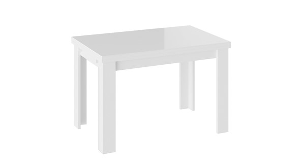 Стол раздвижной Норман тип 1, цвет Белый/Стекло белый глянец в Копейске - изображение