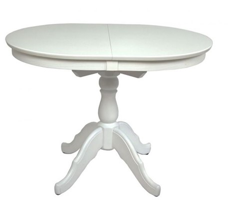 Кухонный стол раскладной Овальный (белая эмаль) 78,5x82x110+35 в Копейске - изображение
