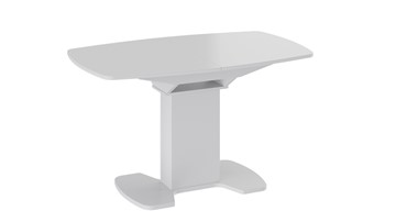 Обеденный раздвижной стол Портофино (СМ(ТД)-105.02.11(1)), цвет Белый глянец/Стекло белое в Златоусте