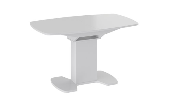 Обеденный раздвижной стол Портофино (СМ(ТД)-105.02.11(1)), цвет Белый глянец/Стекло белое в Златоусте - изображение