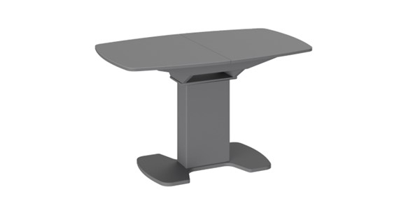 Кухонный стол раздвижной Портофино (СМ(ТД)-105.02.11(1)), цвет Серое/Стекло серое матовое LUX в Миассе - изображение