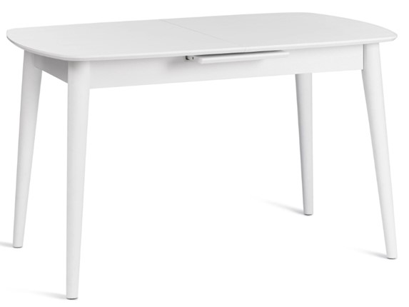 Кухонный стол раздвижной RAMBO (mod. 1193) МДФ/пластик, 130+30х80х75, white (белый) арт.19489 в Челябинске - изображение