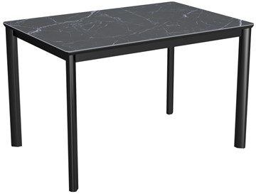 Кухонный стол раскладной Римини-мини С, 90х65 (+40) керамика Black Marble (черный) в Магнитогорске - предосмотр