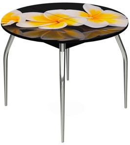 Раздвижной стол Ривьера - Круг, ноги метал. крашеные №24, ФП (Цветы №11) в Копейске