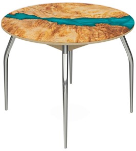 Кухонный стол раздвижной Ривьера - Круг, ноги метал. крашеные №24, ФП (Дерево №30) в Копейске