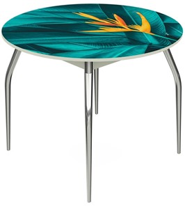 Кухонный раздвижной стол Ривьера - Круг, ноги метал. крашеные №24, ФП (Эко №4) в Копейске