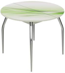 Кухонный раздвижной стол Ривьера - Круг, ноги метал. крашеные №24, ФП (Текстура №60) в Миассе