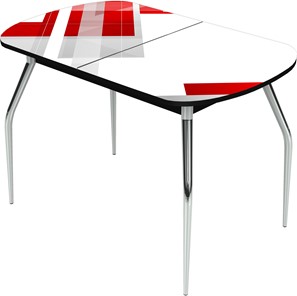 Обеденный раздвижной стол Ривьера исп.1 ноги метал. крашеные №24 Фотопечать (Текстура №47) в Миассе