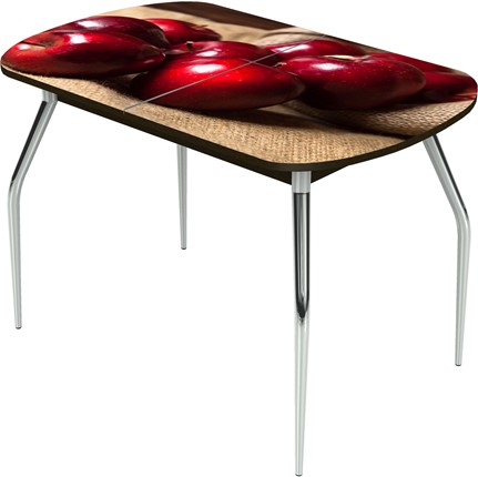 Кухонный стол раздвижной Ривьера исп.2 ноги метал. крашеные №24 Фотопечать (Фрукты №21) в Челябинске - изображение