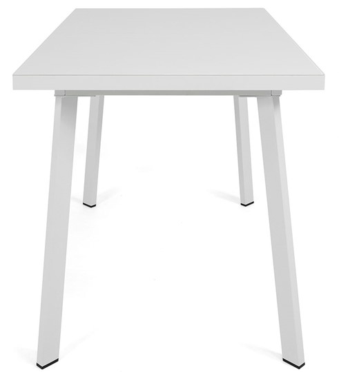 Кухонный стол раскладной Сальвадор-2G (ноги белые, стекло cristal/белый цемент) в Магнитогорске - изображение 2