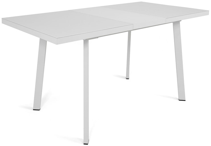 Кухонный стол раскладной Сальвадор-2G (ноги белые, стекло cristal/белый цемент) в Миассе - изображение 3