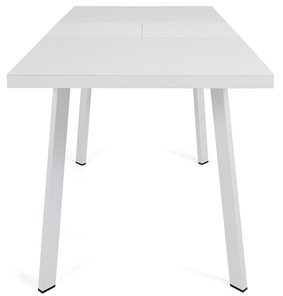 Кухонный стол раскладной Сальвадор-2G (ноги белые, стекло cristal/белый цемент) в Челябинске - предосмотр 4
