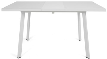 Кухонный стол раскладной Сальвадор-2G (ноги белые, стекло cristal/белый цемент) в Челябинске - предосмотр 5