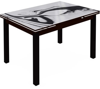 Кухонный раскладной стол Шанхай исп.1 ноги хром №10 (Exclusive h187/черный) в Магнитогорске