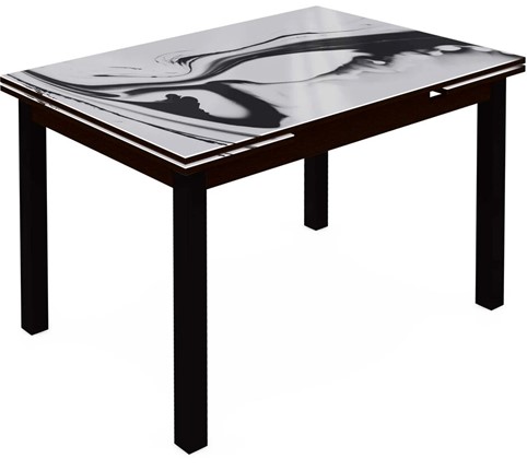 Раздвижной стол Шанхай исп.2 ноги хром №10 (Exclusive h187/черный) в Магнитогорске - изображение