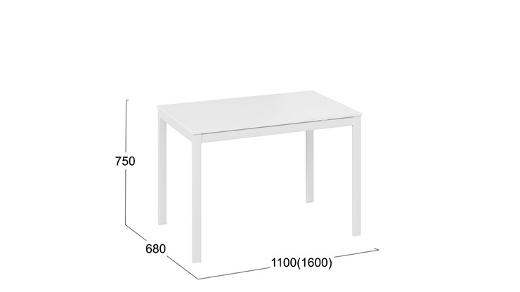 Стол раздвижной Слайд тип 2 (Белый матовый, Белый) в Копейске - изображение 4
