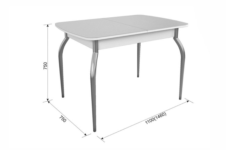 Кухонный раскладной стол Танго, белый/белый в Миассе - изображение 4