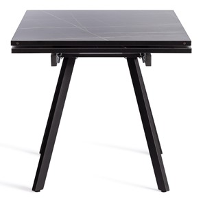 Кухонный стол раздвижной VIGO ЛДСП/HPL/металл,120x80x30х30х75 см, Мрамор чёрный/чёрный арт.19730 в Миассе - предосмотр 1