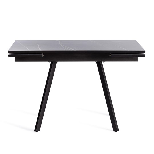 Кухонный стол раздвижной VIGO ЛДСП/HPL/металл,120x80x30х30х75 см, Мрамор чёрный/чёрный арт.19730 в Миассе - изображение 2