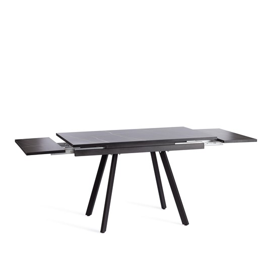 Кухонный стол раздвижной VIGO ЛДСП/HPL/металл,120x80x30х30х75 см, Мрамор чёрный/чёрный арт.19730 в Миассе - изображение 4