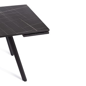 Кухонный стол раздвижной VIGO ЛДСП/HPL/металл,120x80x30х30х75 см, Мрамор чёрный/чёрный арт.19730 в Миассе - предосмотр 6
